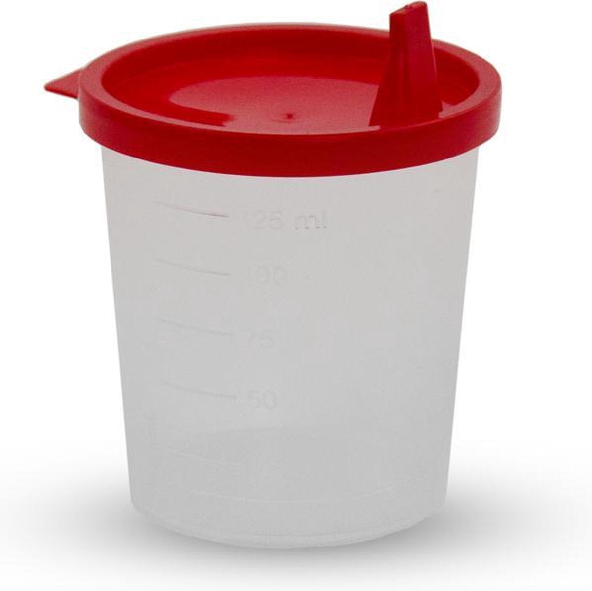 Urinepotje Met Rood Klikdeksel per 10